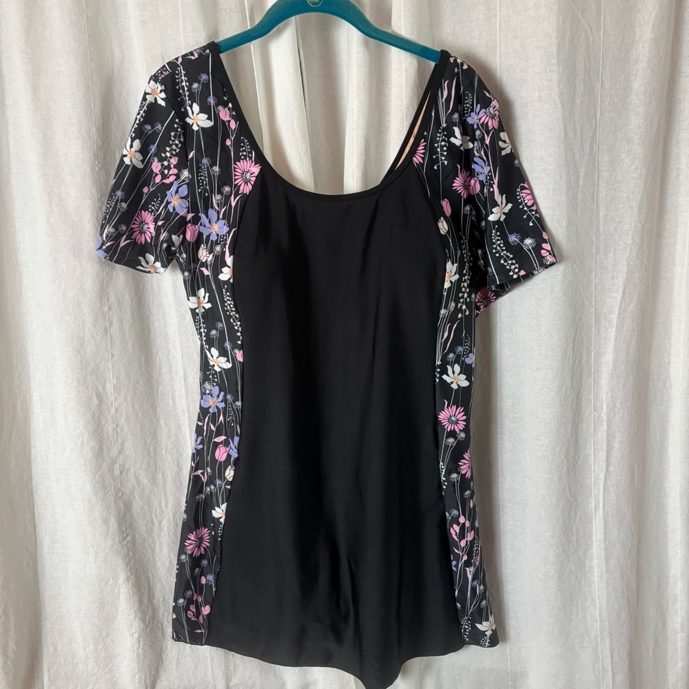 NWT Ecupper Womens One Piece Swimsuits Tummy Control Swim Dress Shorts Size 3XL